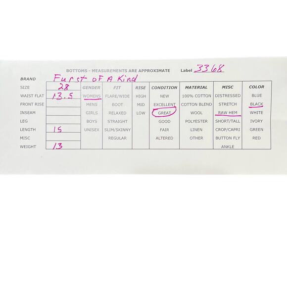 Furst of a Kind Womens Black Denim Raw Hem Mini Skirt Zipper Accent 28 - Picture 7 of 7